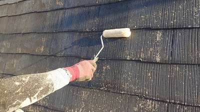 屋根下塗り2回目